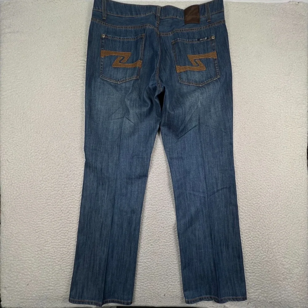 Seven7 Jeans Men's‎ 38x34 Premium Straight Relaxed Baggy Embroidered Wide Boot